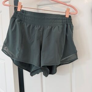 Lululemon Hotty Hot High Rise Shorts 2.5inch, Size 6, Dark Forest, EUC.